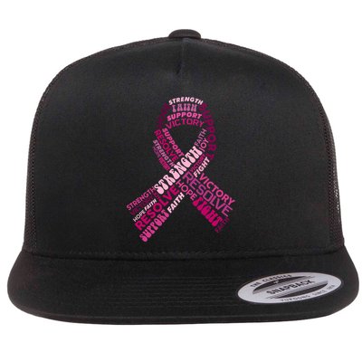 Support Breast Cancer Ribbon Strong Flatbill Hat
