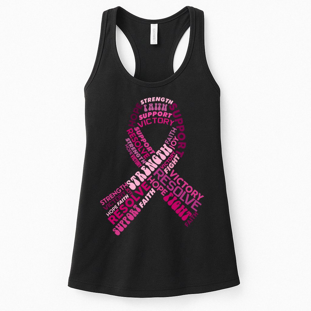 Support Breast Cancer Ribbon Strong Womens Tank Top