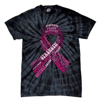 Support Breast Cancer Ribbon Strong Tie-Dye T-Shirt