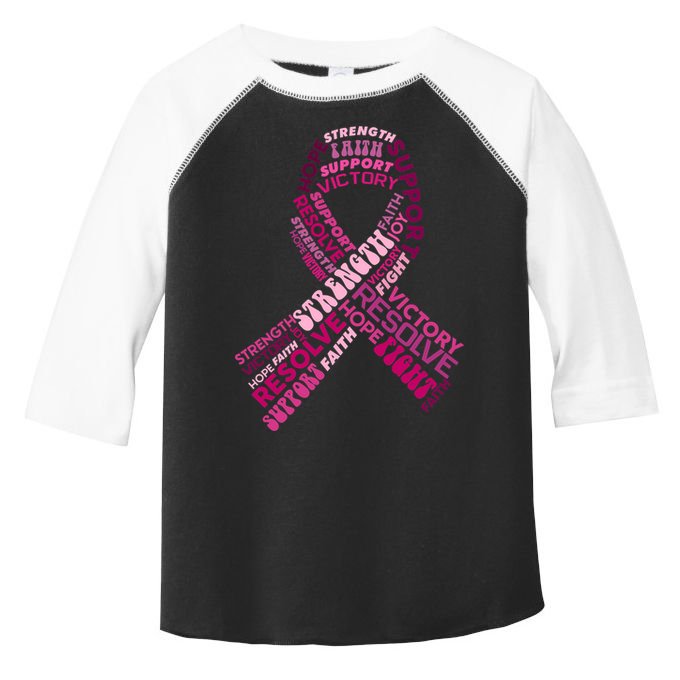 Support Breast Cancer Ribbon Strong Toddler Fine Jersey T-Shirt
