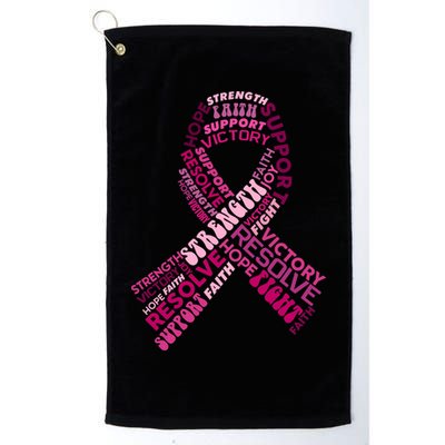 Support Breast Cancer Ribbon Strong Golf Towel