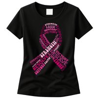 Support Breast Cancer Ribbon Strong Womens T-Shirt