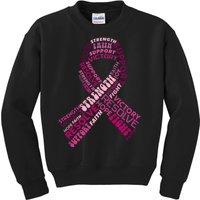 Support Breast Cancer Ribbon Strong Kids Sweatshirt