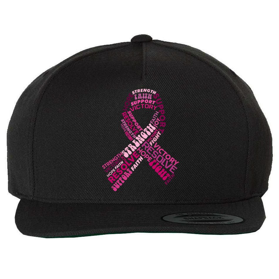 Support Breast Cancer Ribbon Strong Wool Snapback Cap