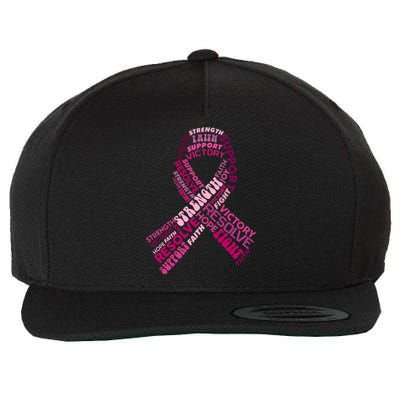 Support Breast Cancer Ribbon Strong Wool Snapback Cap