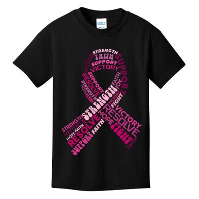 Support Breast Cancer Ribbon Strong Kids T-Shirt