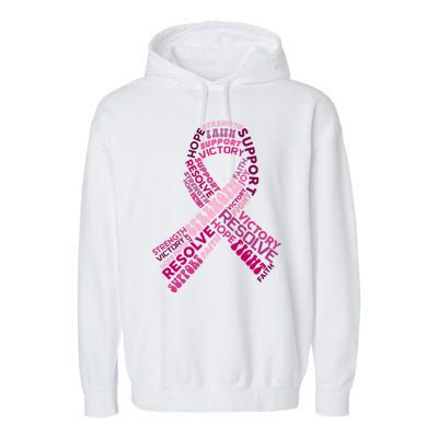 Support Breast Cancer Ribbon Strong Garment-Dyed Fleece Hoodie