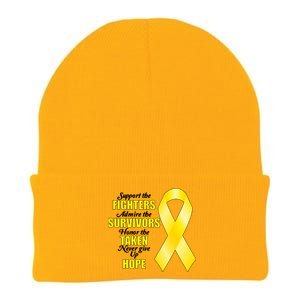 Support Childhood Cancer Awareness Quote Knit Cap Winter Beanie