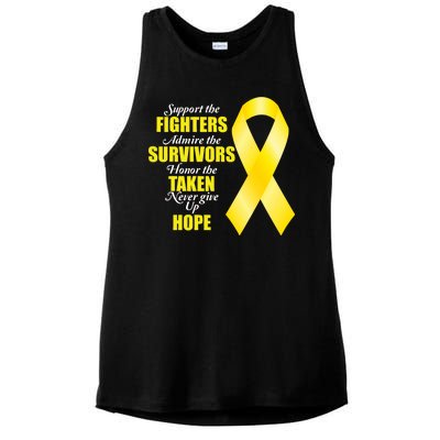 Support Childhood Cancer Awareness Quote Ladies PosiCharge Tri-Blend Wicking Tank