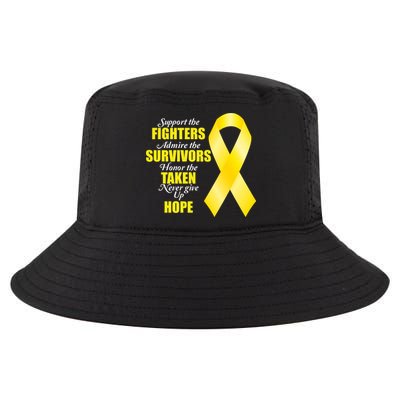 Support Childhood Cancer Awareness Quote Cool Comfort Performance Bucket Hat