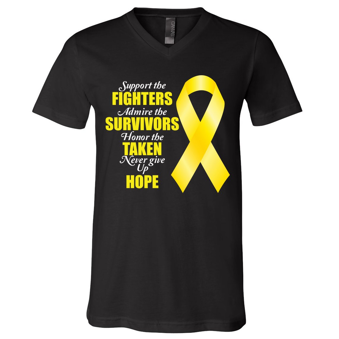 Support Childhood Cancer Awareness Quote V-Neck T-Shirt