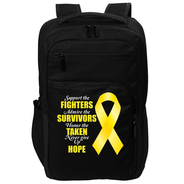 Support Childhood Cancer Awareness Quote Impact Tech Backpack