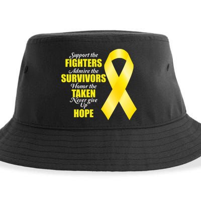 Support Childhood Cancer Awareness Quote Sustainable Bucket Hat