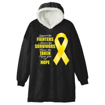 Support Childhood Cancer Awareness Quote Hooded Wearable Blanket