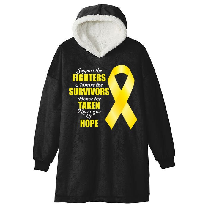 Support Childhood Cancer Awareness Quote Hooded Wearable Blanket