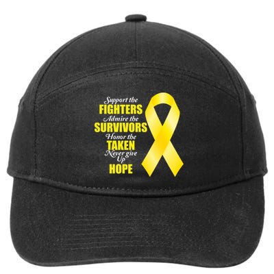 Support Childhood Cancer Awareness Quote 7-Panel Snapback Hat