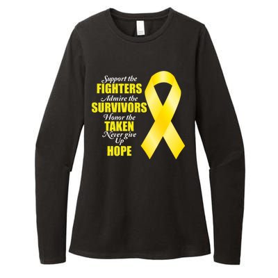 Support Childhood Cancer Awareness Quote Womens CVC Long Sleeve Shirt