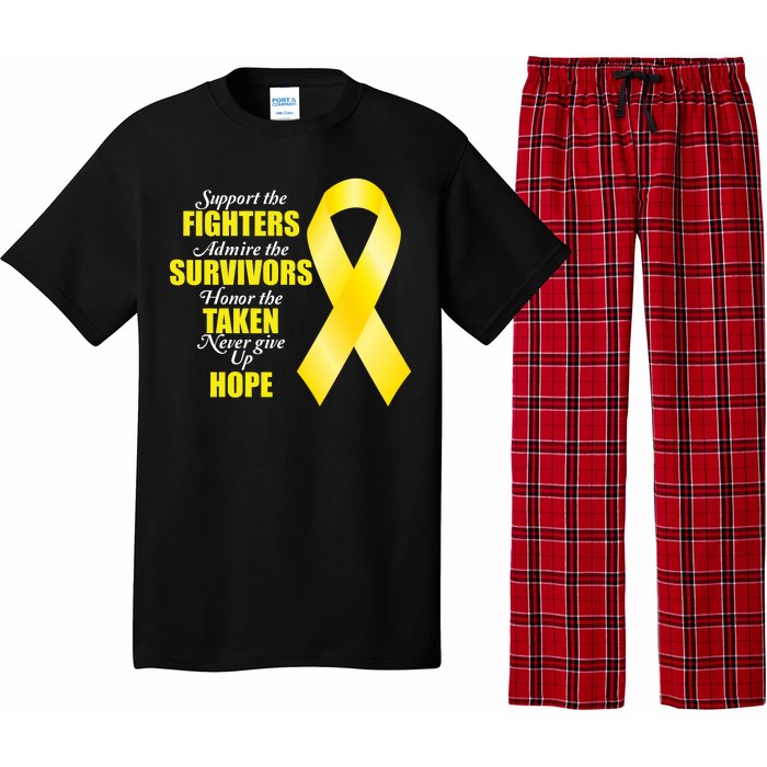 Support Childhood Cancer Awareness Quote Pajama Set