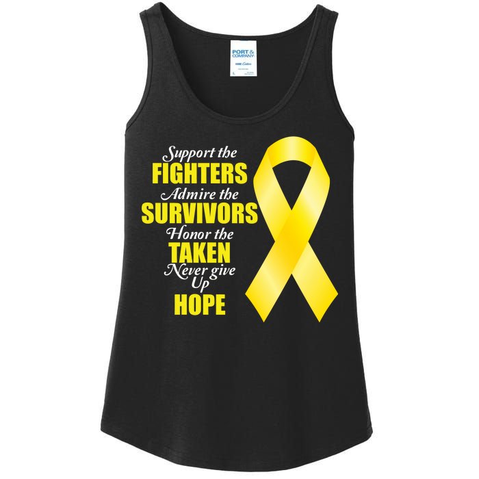 Support Childhood Cancer Awareness Quote Ladies Essential Tank