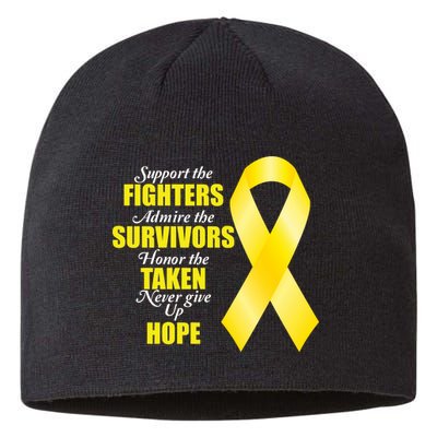 Support Childhood Cancer Awareness Quote Sustainable Beanie