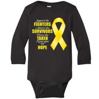 Support Childhood Cancer Awareness Quote Baby Long Sleeve Bodysuit