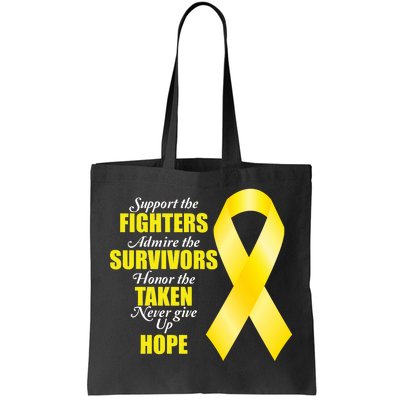 Support Childhood Cancer Awareness Quote Tote Bag