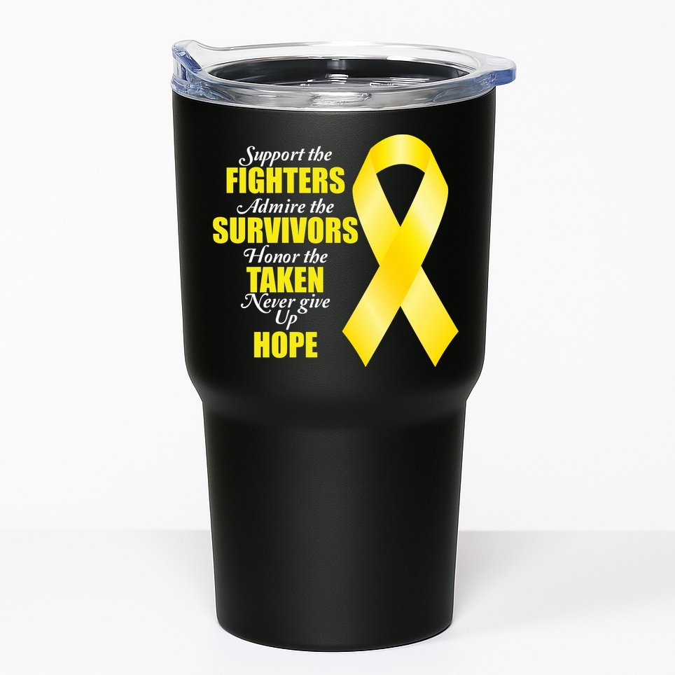 Support Childhood Cancer Awareness Quote Tumbler