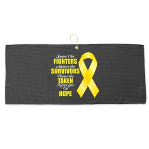 Support Childhood Cancer Awareness Quote Large Microfiber Waffle Golf Towel