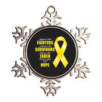 Support Childhood Cancer Awareness Quote Metallic Star Ornament