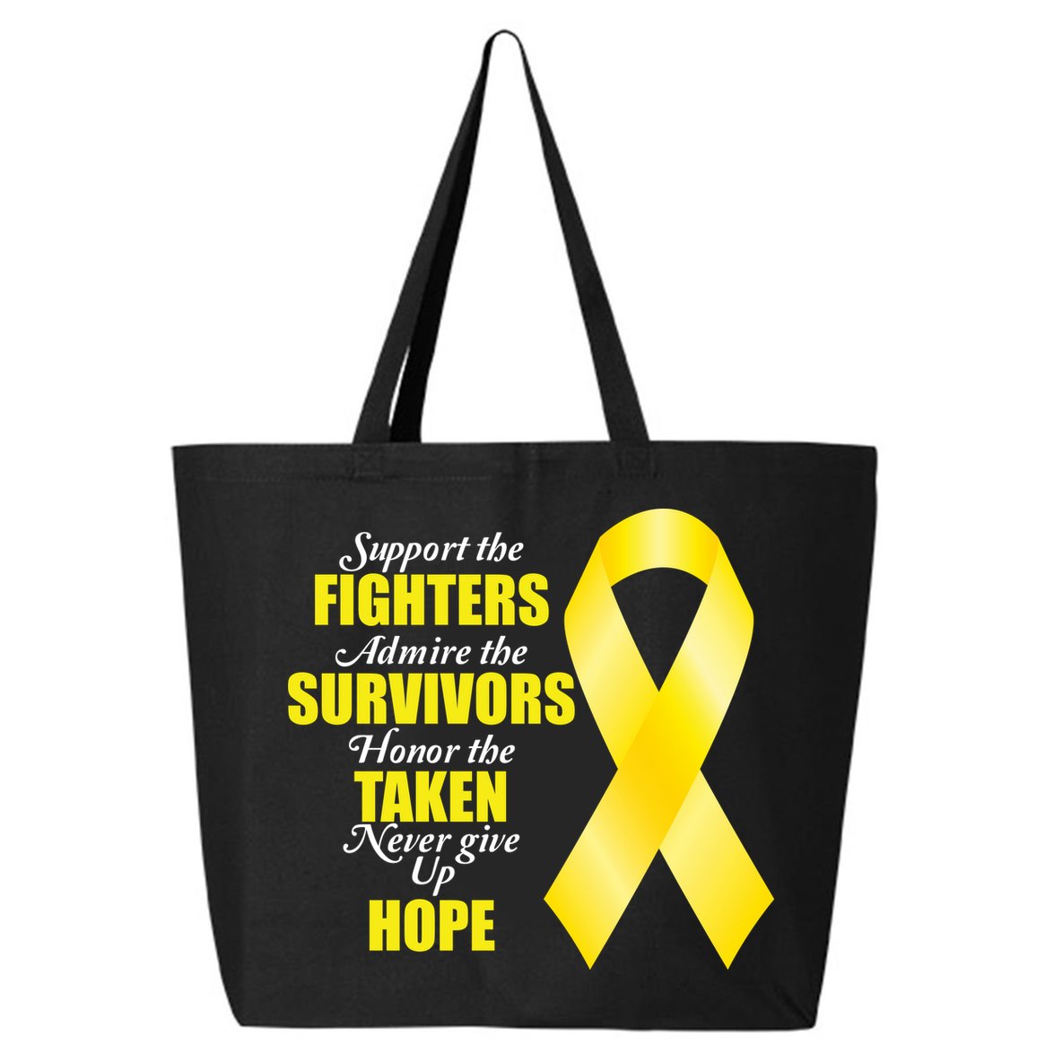 Support Childhood Cancer Awareness Quote 25L Jumbo Tote