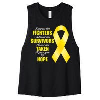 Support Childhood Cancer Awareness Quote Women's Racerback Cropped Tank