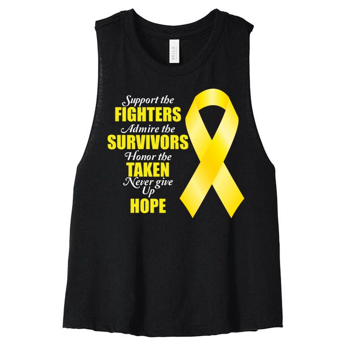 Support Childhood Cancer Awareness Quote Women's Racerback Cropped Tank