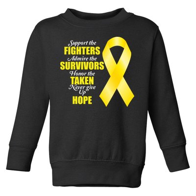 Support Childhood Cancer Awareness Quote Toddler Sweatshirt