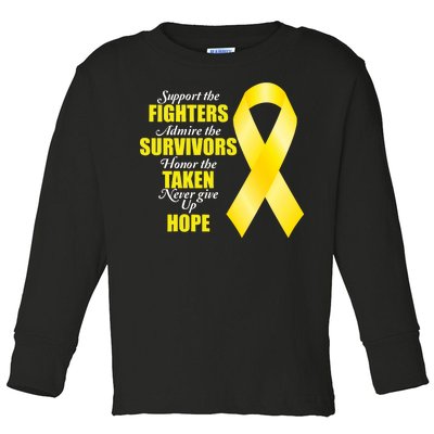 Support Childhood Cancer Awareness Quote Toddler Long Sleeve Shirt