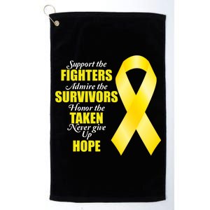 Support Childhood Cancer Awareness Quote Platinum Collection Golf Towel