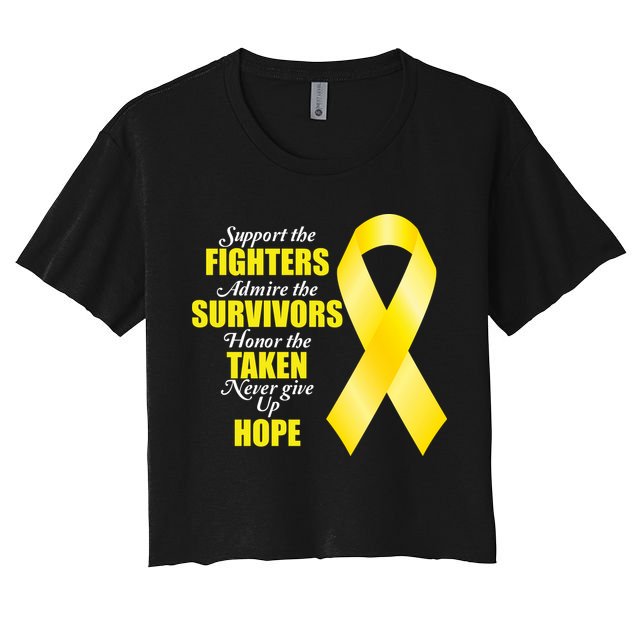 Support Childhood Cancer Awareness Quote Crop Top