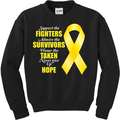 Support Childhood Cancer Awareness Quote Kids Sweatshirt