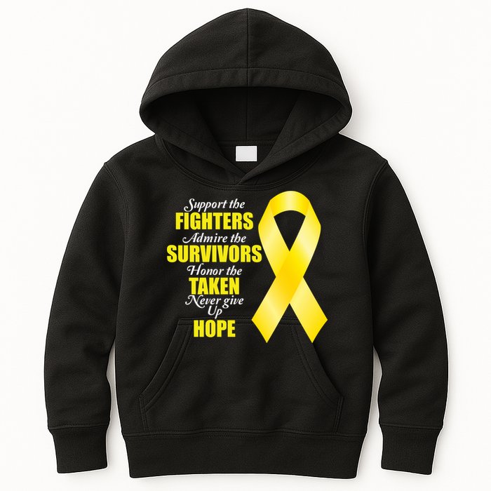 Support Childhood Cancer Awareness Quote Kids Hoodie