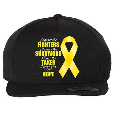 Support Childhood Cancer Awareness Quote Wool Snapback Cap