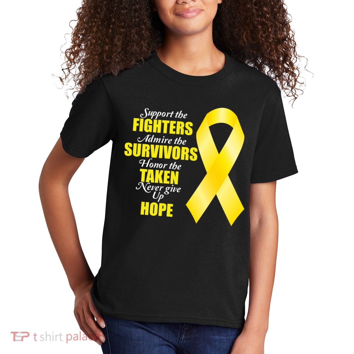 Support Childhood Cancer Awareness Quote Kids T-Shirt