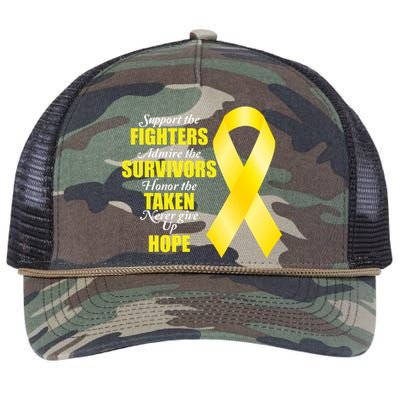 Support Childhood Cancer Awareness Quote Retro Rope Trucker Hat Cap