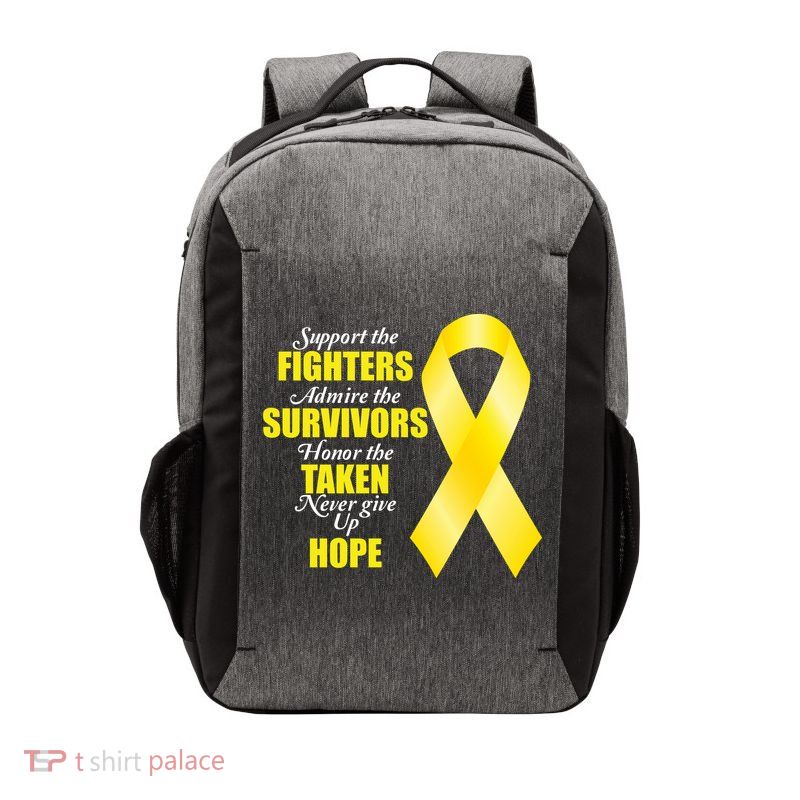 Support Childhood Cancer Awareness Quote Vector Backpack