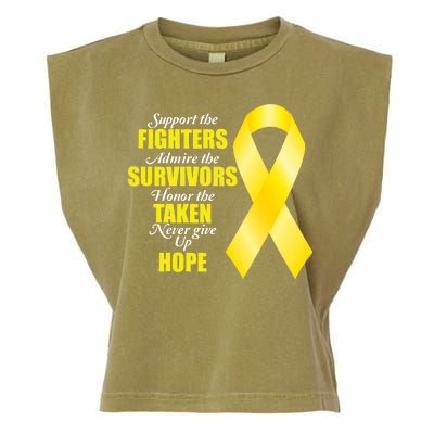 Support Childhood Cancer Awareness Quote Garment-Dyed Women's Muscle Tee