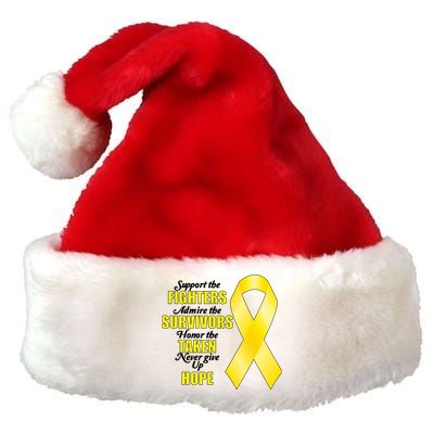 Support Childhood Cancer Awareness Quote Premium Christmas Santa Hat