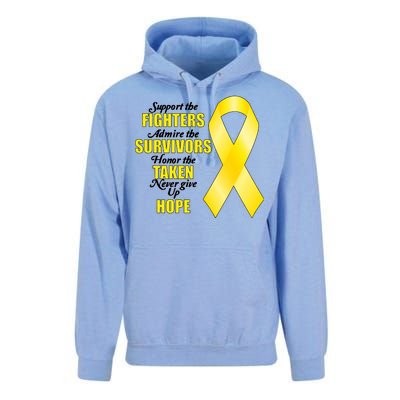 Support Childhood Cancer Awareness Quote Unisex Surf Hoodie