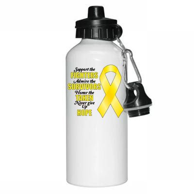 Support Childhood Cancer Awareness Quote Aluminum Water Bottle