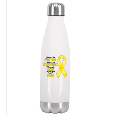 Support Childhood Cancer Awareness Quote Stainless Steel Insulated Water Bottle