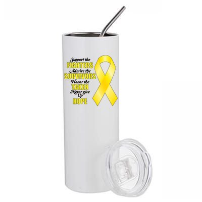 Support Childhood Cancer Awareness Quote Stainless Steel Tumbler