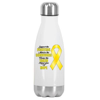 Support Childhood Cancer Awareness Quote Stainless Steel Insulated Water Bottle