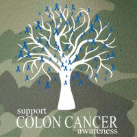 Support Colon Cancer Awareness Ribbon Tree Legacy Tie Dye Trucker Hat
